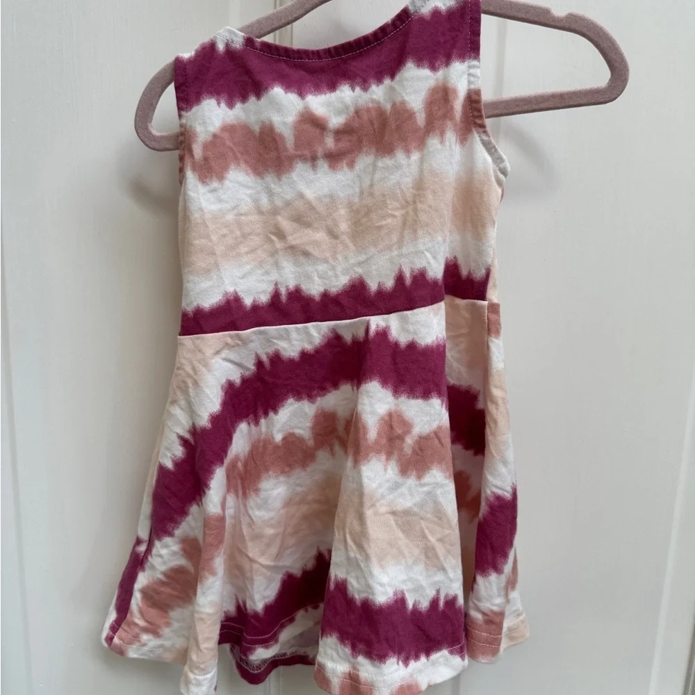 The Children's Place 12-18M Girls Pink and White Tank Top Flowy Dress - Picture 5 of 5